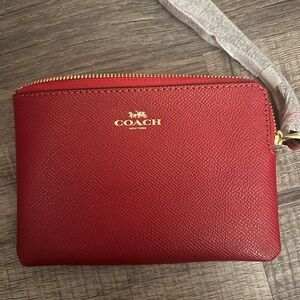 Coach Red Leather Wristlet